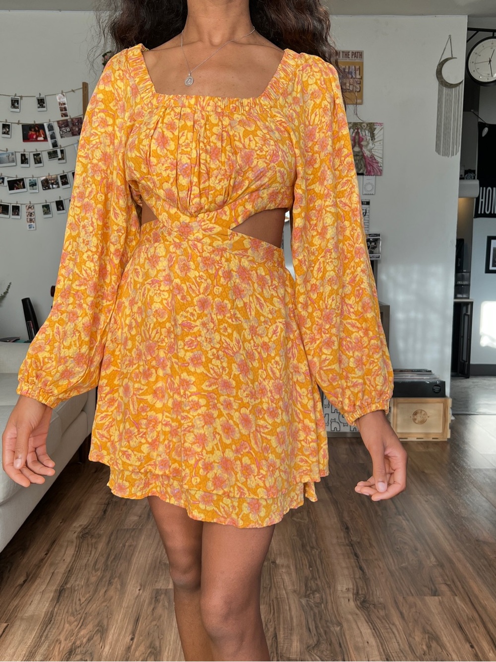 Free People Jael Floral Cutout Dress